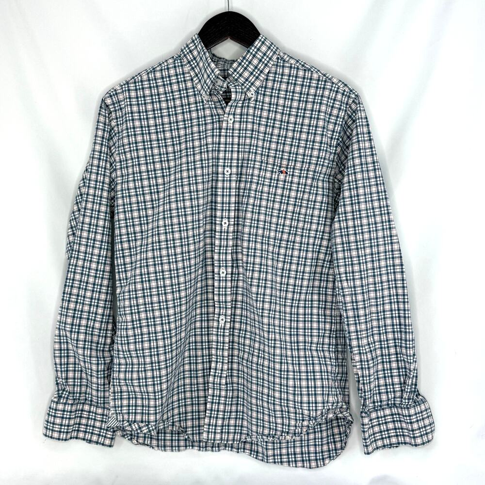 Fish Hippie Blue Plaid Stretch Button Up Shirt Men’s Medium